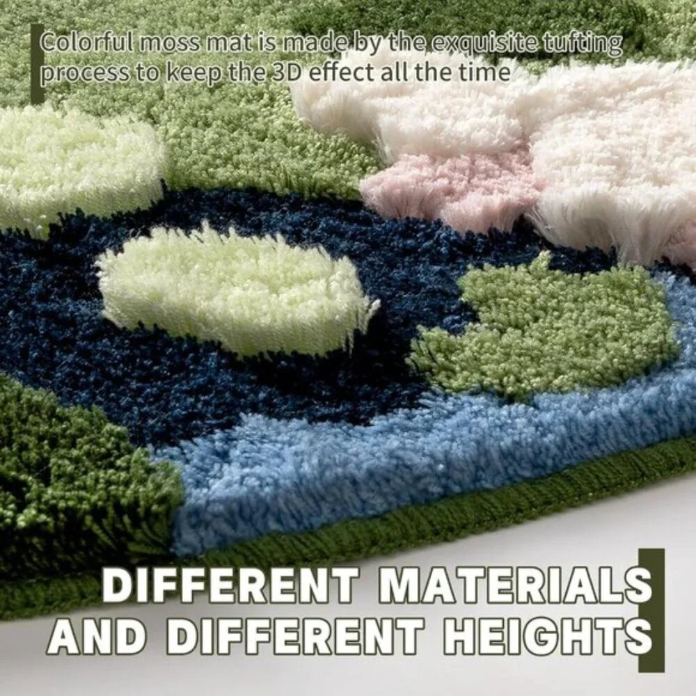 New Modern Round Area Rug – Grass Green Aesthetic Non-Slip Fluffy Carpet